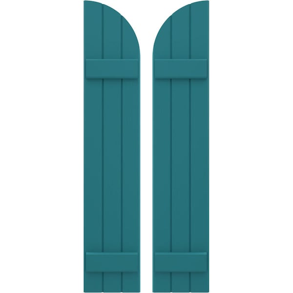 Ekena Millwork Americraft 3-Board (2 Batten) Wood Joined Board-n-Batten Shutters w/ Arch Top, ARW101BQ311X77ANH, PR ARW101BQ311X77ANH - main